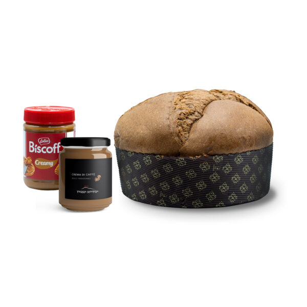 Panettone con crema di caffè e lotus